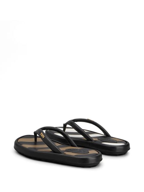 Tod's logo-detail flip flop - Black