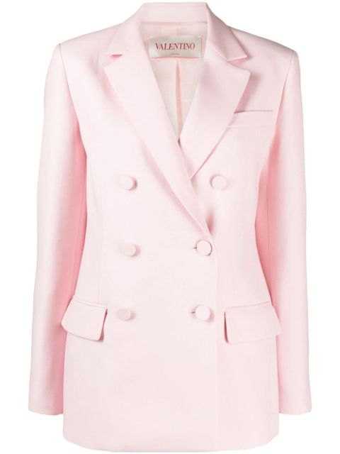 Valentino Garavani double-breasted crepe blazer - Pink