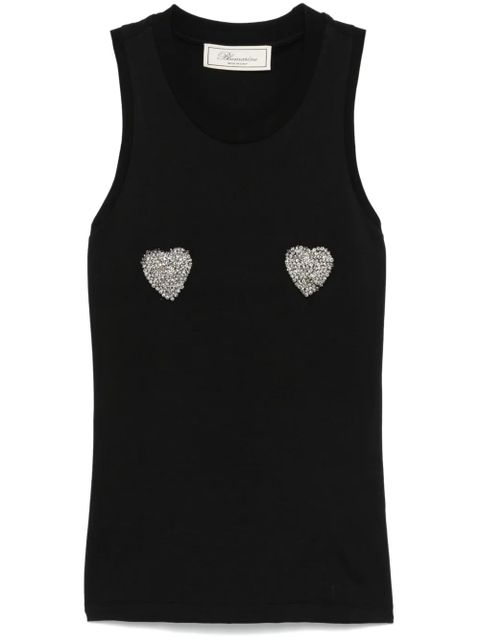 Blumarine heart-appliqué tank top - Black - zdjęcie produktu nr 1