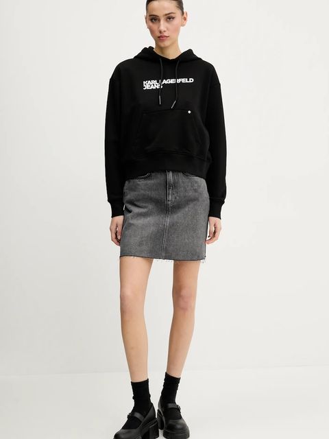 Karl Lagerfeld Jeans spódnica jeansowa kolor szary mini prosta A2W12025