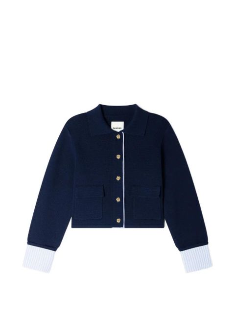 SANDRO buttoned-fastening cardigan - Blue - zdjęcie produktu nr 1