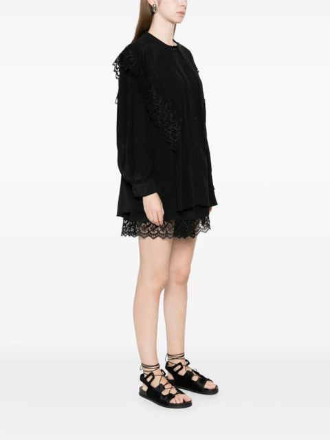 Simone Rocha lace-trim shirt - Black