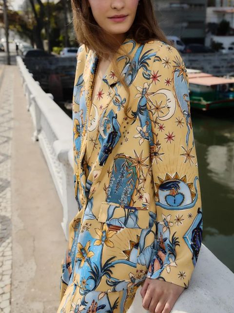 FARM Rio Sand Mystical printed blazer - Neutrals