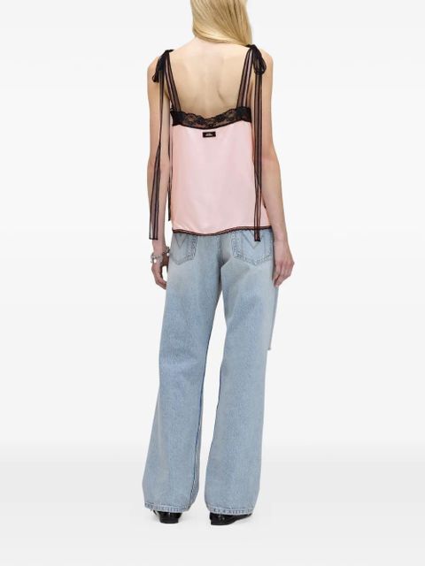 Marc Jacobs lace-detail ribbon top - Pink
