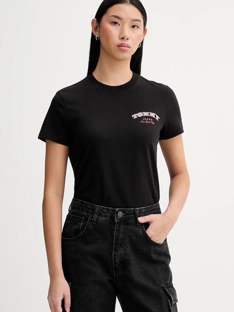 Tommy Jeans t-shirt bawełniany damski kolor czarny DW0DW22516 - zdjęcie produktu nr 1