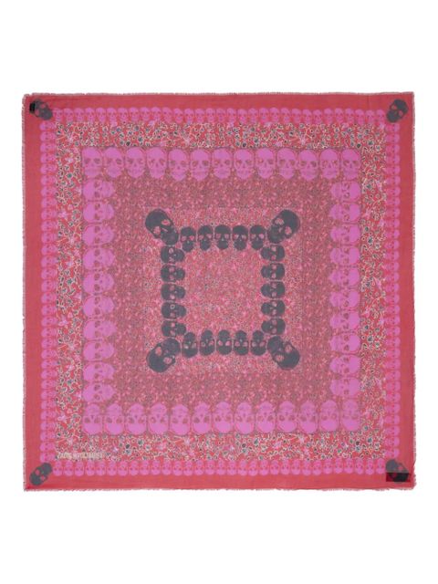 Zadig&Voltaire Kerry Garden skull scarf - Red - zdjęcie produktu nr 1
