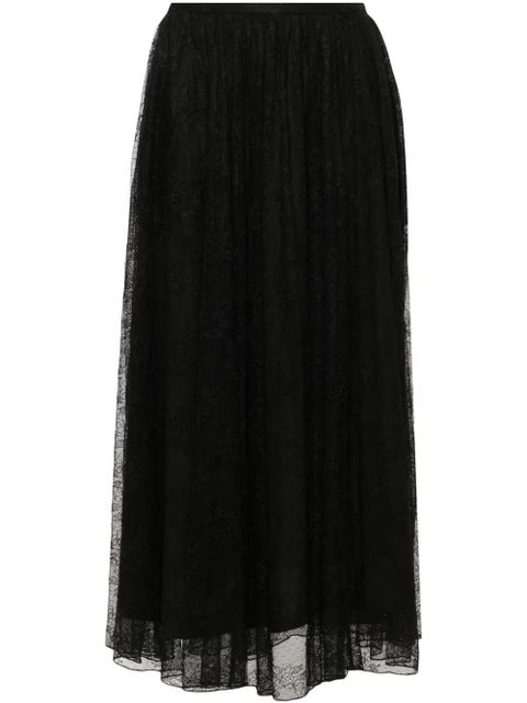 ROTATE BIRGER CHRISTENSEN floral-lace midi skirt - Black - zdjęcie produktu nr 1