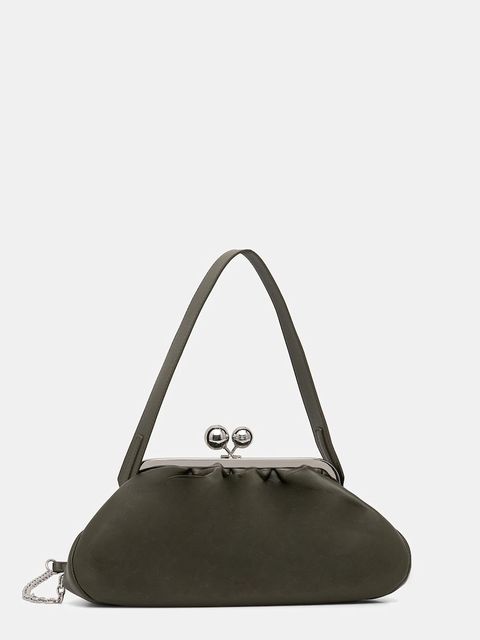 Weekend Max Mara torebka skórzana CUBICO kolor zielony 2615511174600 - zdjęcie produktu nr 1