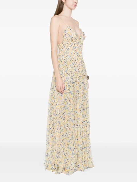 Ulla Johnson floral pleated maxi dress - Yellow