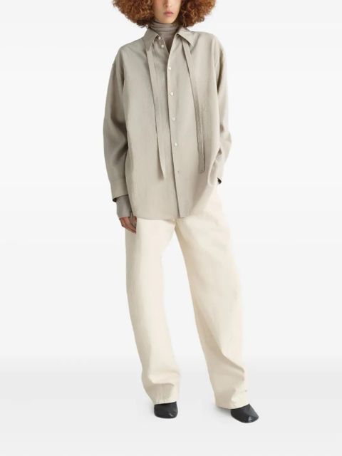 LEMAIRE tied-neck buttoned shirt - Neutrals - zdjęcie produktu nr 2