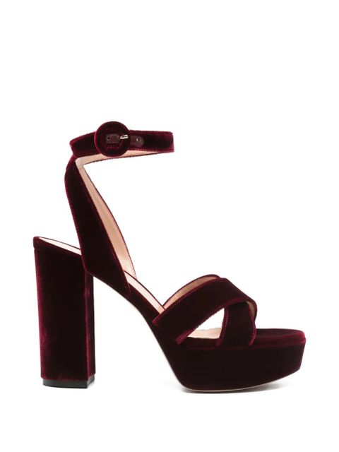 Gianvito Rossi criss-cross-strap heeled sandals - Red - zdjęcie produktu nr 1