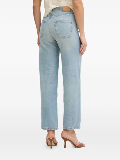 TWINSET logo-patch straight-leg jeans - Blue