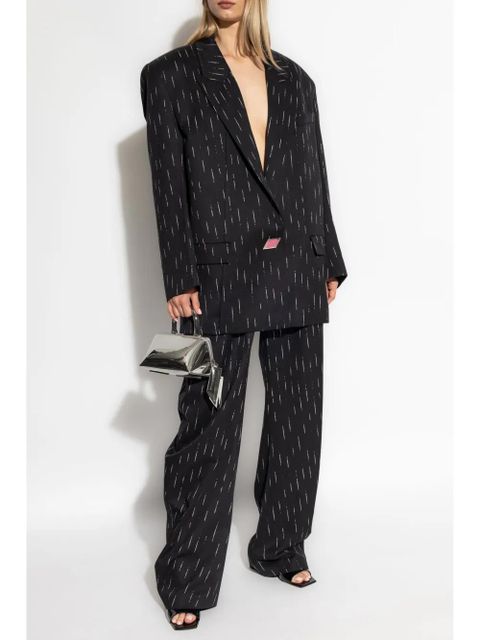 The Attico single-button wool-blend blazer - Black - zdjęcie produktu nr 2