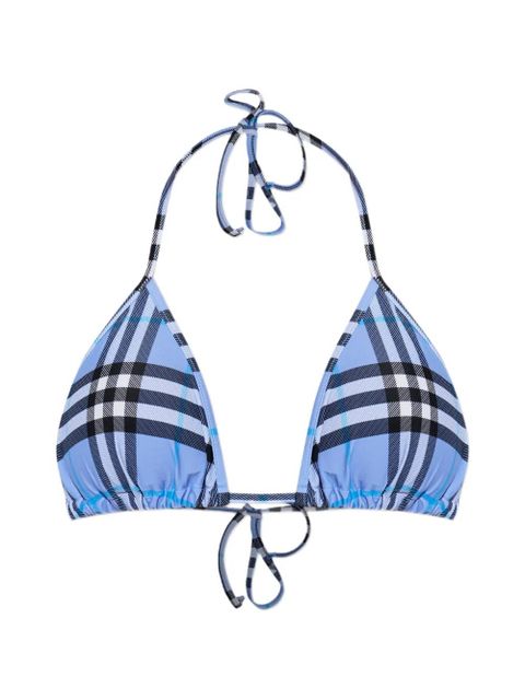 Burberry checked tie-fastening bikini top - Blue - zdjęcie produktu nr 1