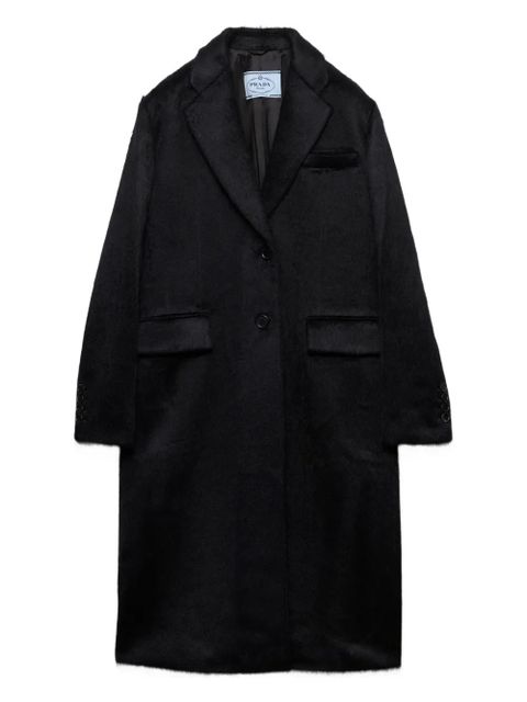 Prada velvet single-breasted coat - Blue - zdjęcie produktu nr 1