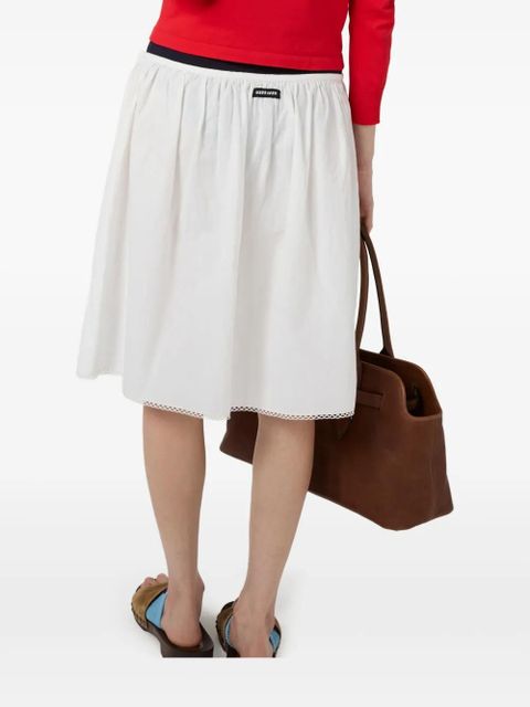 Miu Miu logo-print midi skirt - White
