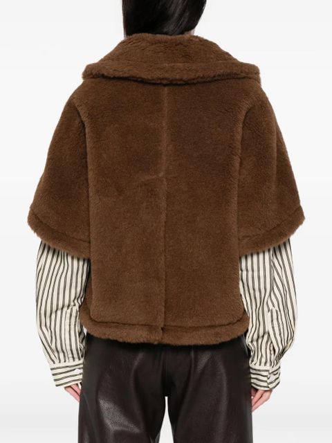 Max Mara button-up teddy-textured jacket - Brown