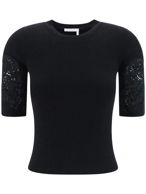 Chloé embroidered T-shirt - Black - zdjęcie produktu nr 1