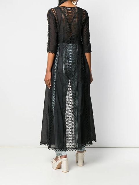 Charo Ruiz Ibiza long embroidered cover up - Black