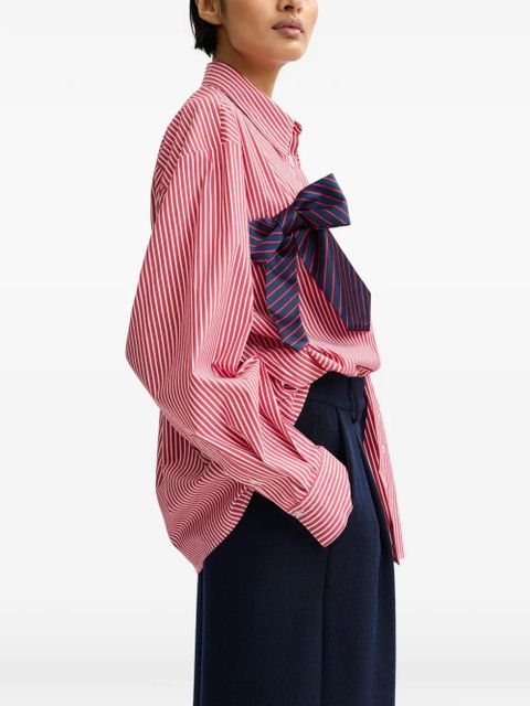 Essentiel Antwerp striped bow-appliqué shirt - Red