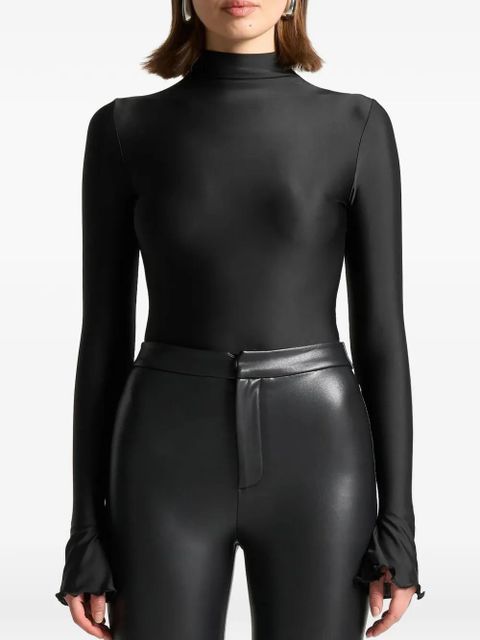 Manière De Voir ruffle-cuff mock-neck bodysuit - Black - zdjęcie produktu nr 1