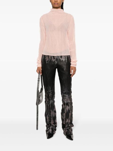 Acne Studios crinkled-finish semi-sheer blouse - Pink