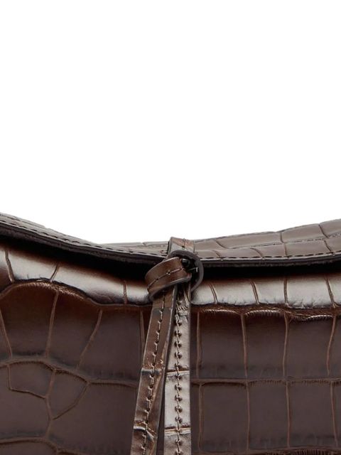 STAUD Eve croc-embossed clutch bag - Brown - zdjęcie produktu nr 2