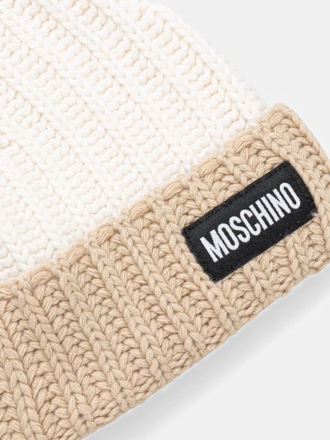 Moschino czapka z domieszką kaszmiru kolor beżowy M3341 65453