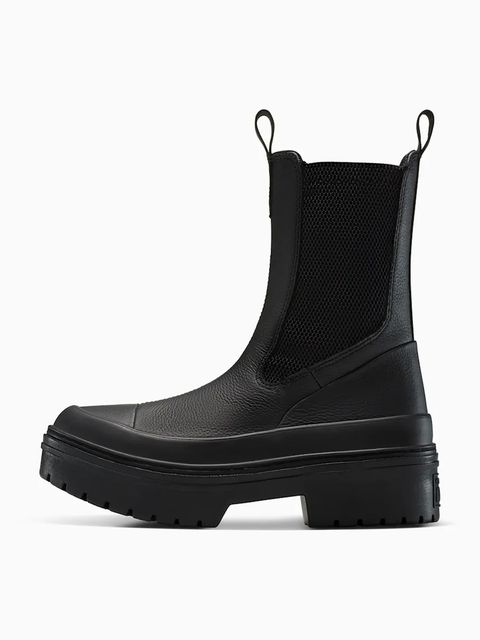 Converse sztyblety skórzane Chuck Taylor All Star Lugged Heel Nu kolor czarny na platformie A12985C