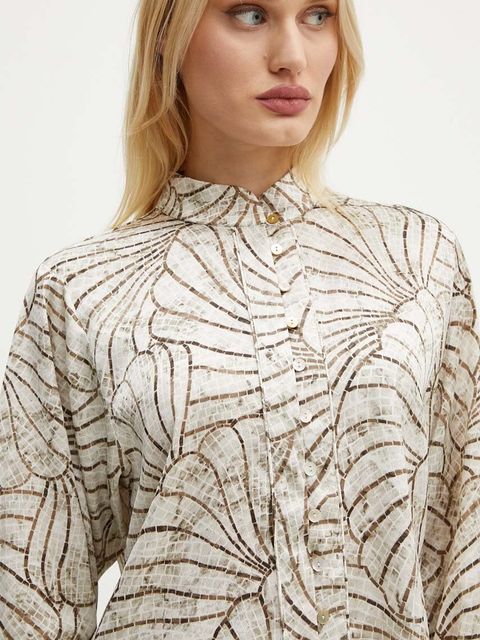 Bruuns Bazaar koszula AcaciaBBMeras shirt damska kolor beżowy regular BBW4179