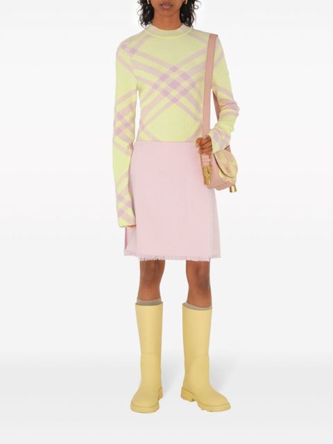 Burberry check-pattern ribbed jumper - Yellow - zdjęcie produktu nr 2