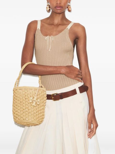Tory Burch Ella hand-crocheted bucket bag - Neutrals