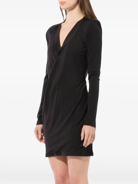 Balmain v-neck crossover dress - Black