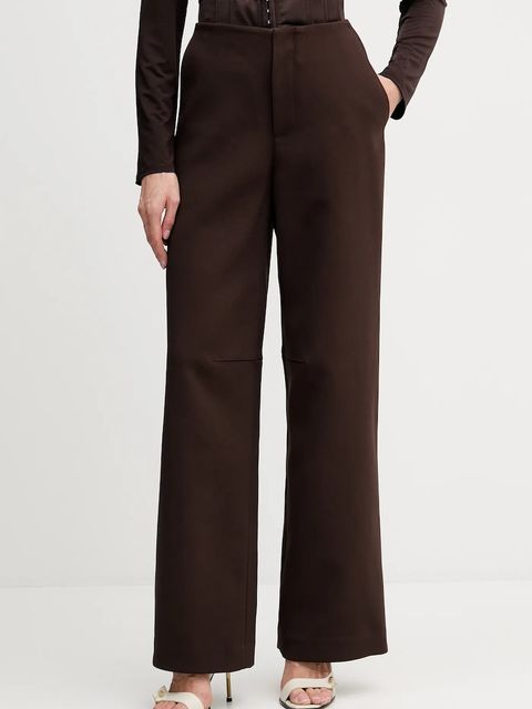 Rotate spodnie damskie kolor brązowy szerokie high waist 1149412910 - zdjęcie produktu nr 1