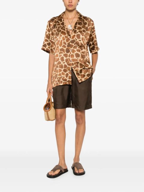 LouLou de Saison Zinia elasticated shorts - Brown - zdjęcie produktu nr 2