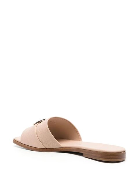 Ferragamo Gancini-plaque leather slides - Neutrals