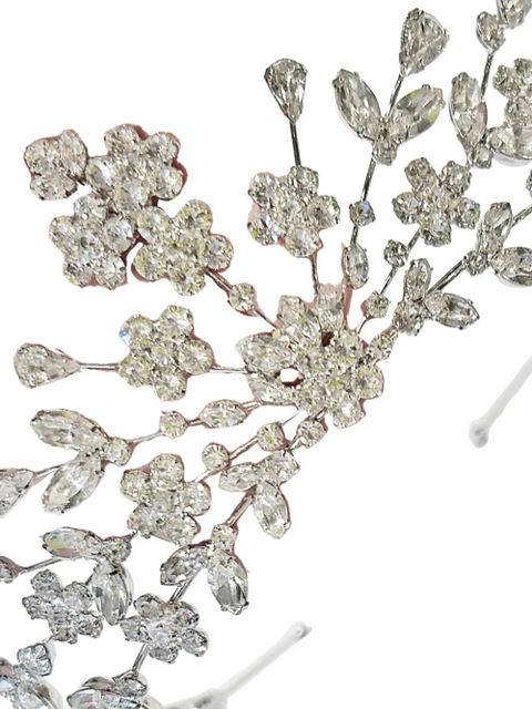 Jennifer Behr Miriam crystal-embellished tiara headband - Silver