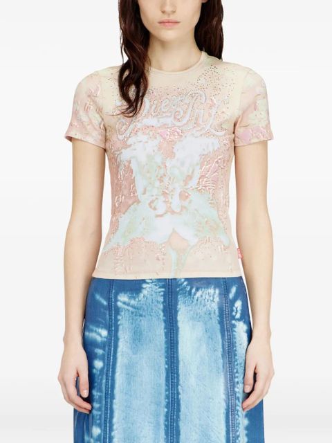 Diesel embellished T-shirt - Neutrals