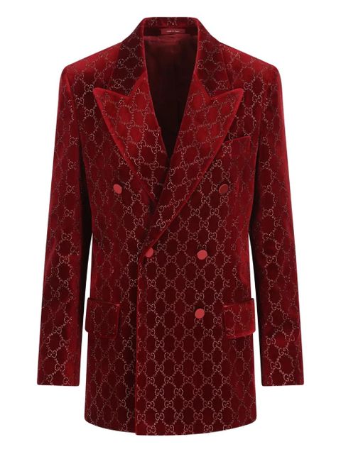Gucci patterned double-breasted blazer - Red - zdjęcie produktu nr 1