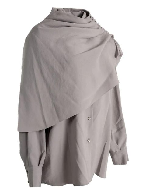Magda Butrym draped-collar shirt - Grey - zdjęcie produktu nr 2
