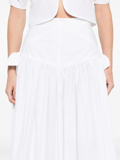 SANDRO tie-detail A-line maxi skirt - White