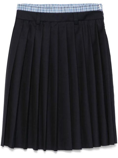Miu Miu pleated batavia midi skirt - Blue - zdjęcie produktu nr 1