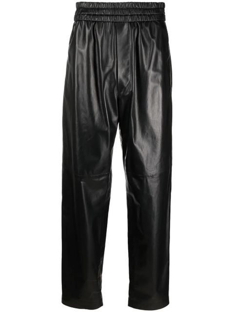 ISABEL MARANT high-waist leather trousers - Black - zdjęcie produktu nr 1