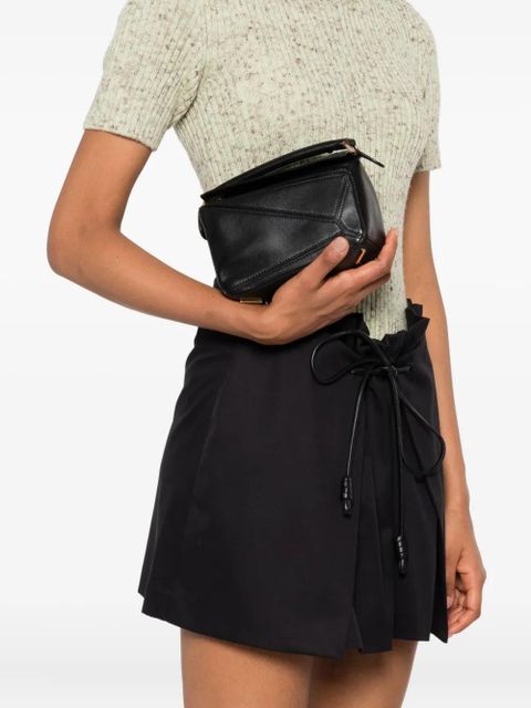 LOEWE mini Featherlight Puzzle leather cross body bag - Black - zdjęcie produktu nr 2