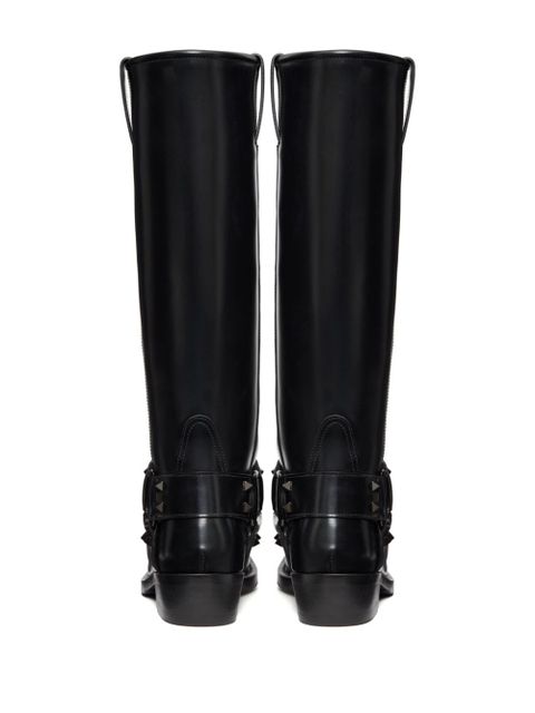 Valentino Garavani 40mm Rockstud biker boots - Black