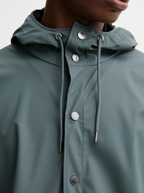 Rains kurtka 12020 Long Jacket kolor szary przejściowa 12020