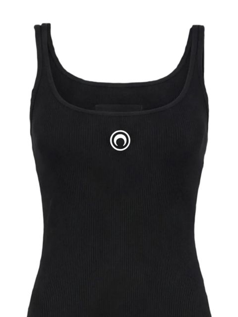 Marine Serre logo ribbed jersey dress - Black - zdjęcie produktu nr 2