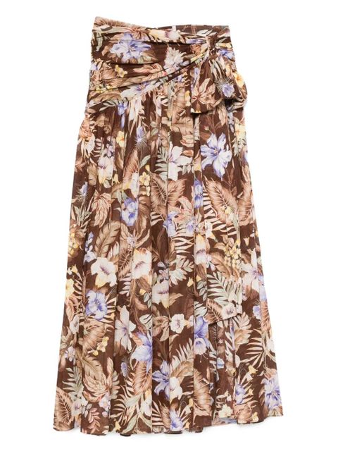 ZIMMERMANN Coco bow-detail maxi skirt - Brown - zdjęcie produktu nr 1