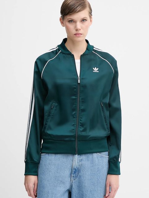 adidas Originals bluza Sst Satin Tt damska kolor zielony z aplikacją JZ6732