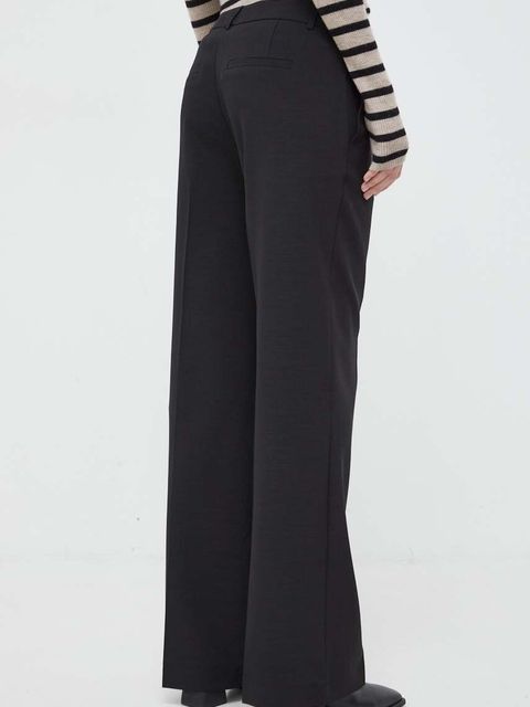 Herskind spodnie Jackmann damskie kolor czarny proste high waist 5008519